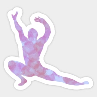 Purple Gymnast/Dancer squat spin Sticker